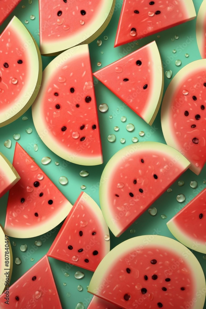 pattern of watermelon slices with soft colors pattern of watermelon slices with soft colors