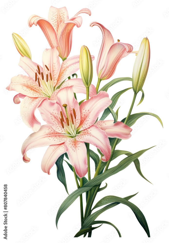 Naklejka premium PNG Flower lily drawing plant.