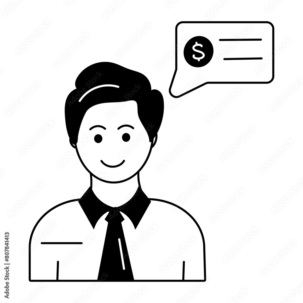 Handy doodle icon depicting financial advice Handy doodle icon depicting financial advice