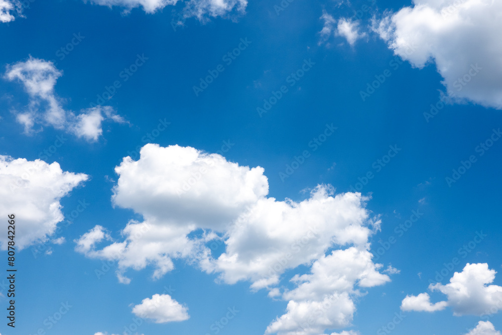 Obraz premium blue sky background with tiny clouds. panorama