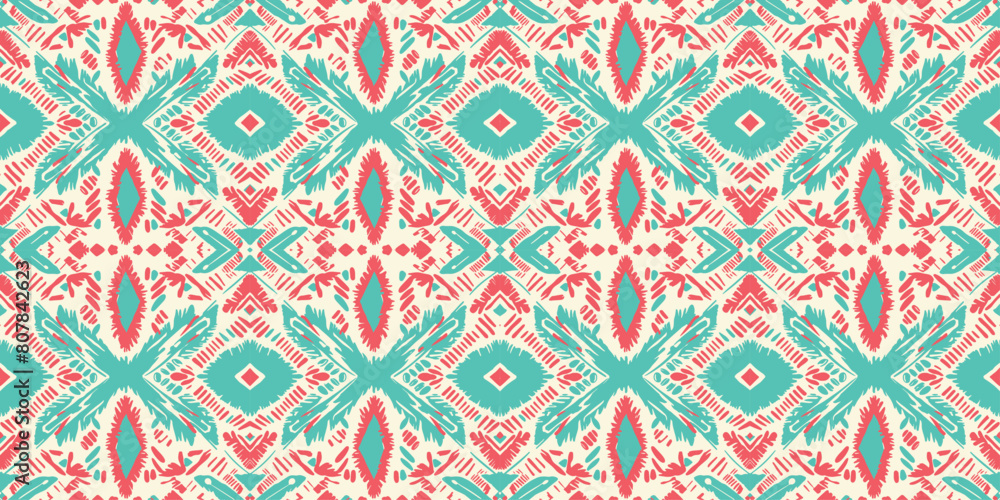 Seamless batik pattern,Seamless tribal batik pattern,and Seamless colorful pattern resemble ethnic boho, Aztec,and ikat styles.designed for use in wallpaper,fabric,curtain,carpet,Batik Embroidery