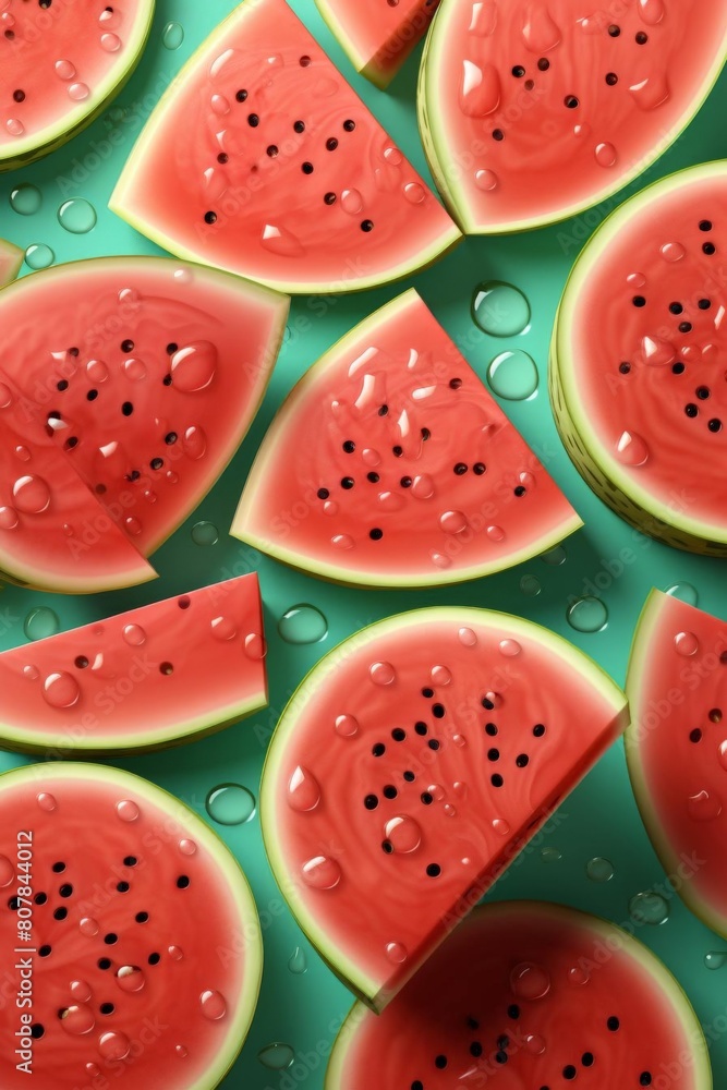 pattern of watermelon slices with soft colors pattern of watermelon slices with soft colors