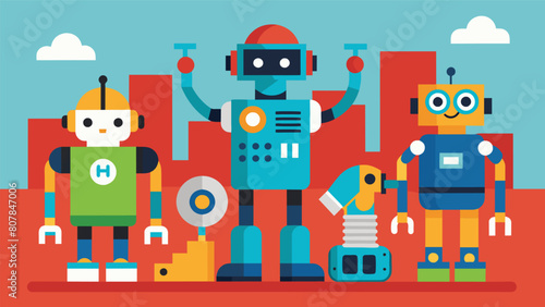 The robots on display at the Youth Robotics League ranged from simple and functional to complex and futuristic showcasing the diverse skills and ideas. Vector illustration
