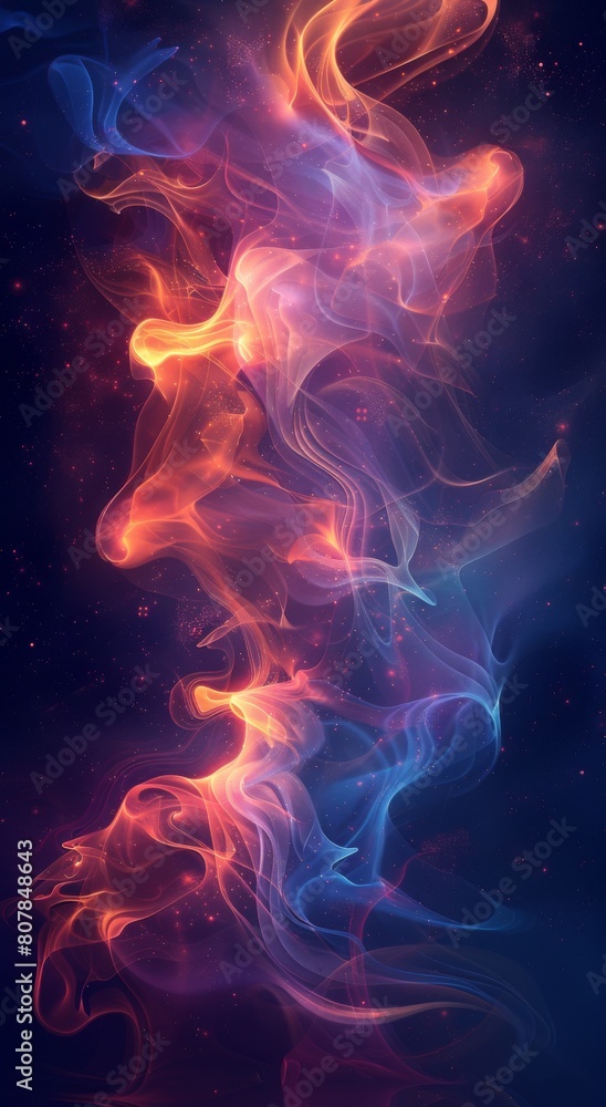 abstract background with colorful smoke and stars