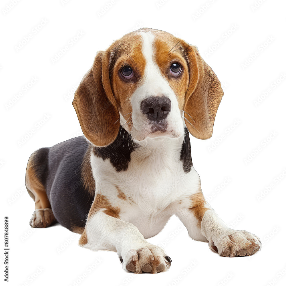 beagle dog isolated on white background 