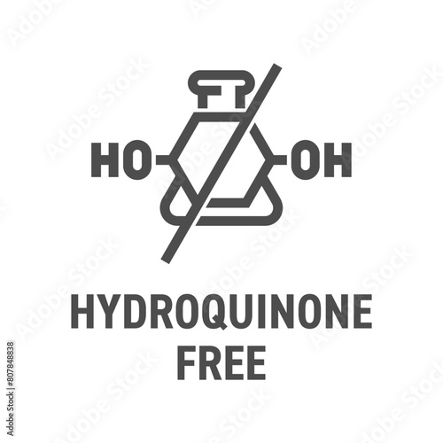 Hydroquinone Free - icon in bold line photo