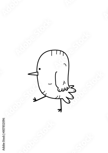 Doodle outline bird
