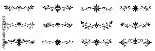 Decorative divider Element, Text separator decorative divider book typography ornament design elements vector