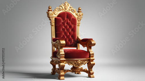 Golden king thrones modeling realistic kings chair
 photo