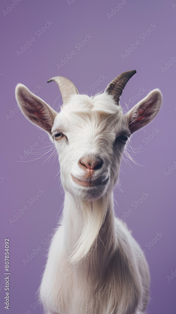 Eid ul Adha concept, A beautiful, cute goat against a mesmerizing purple background. Eid celebration Eid ul Adha concept, A beautiful, cute goat against a mesmerizing purple background. Eid celebration