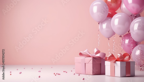 Pink Balloons and Gift Boxes © terra.incognita
