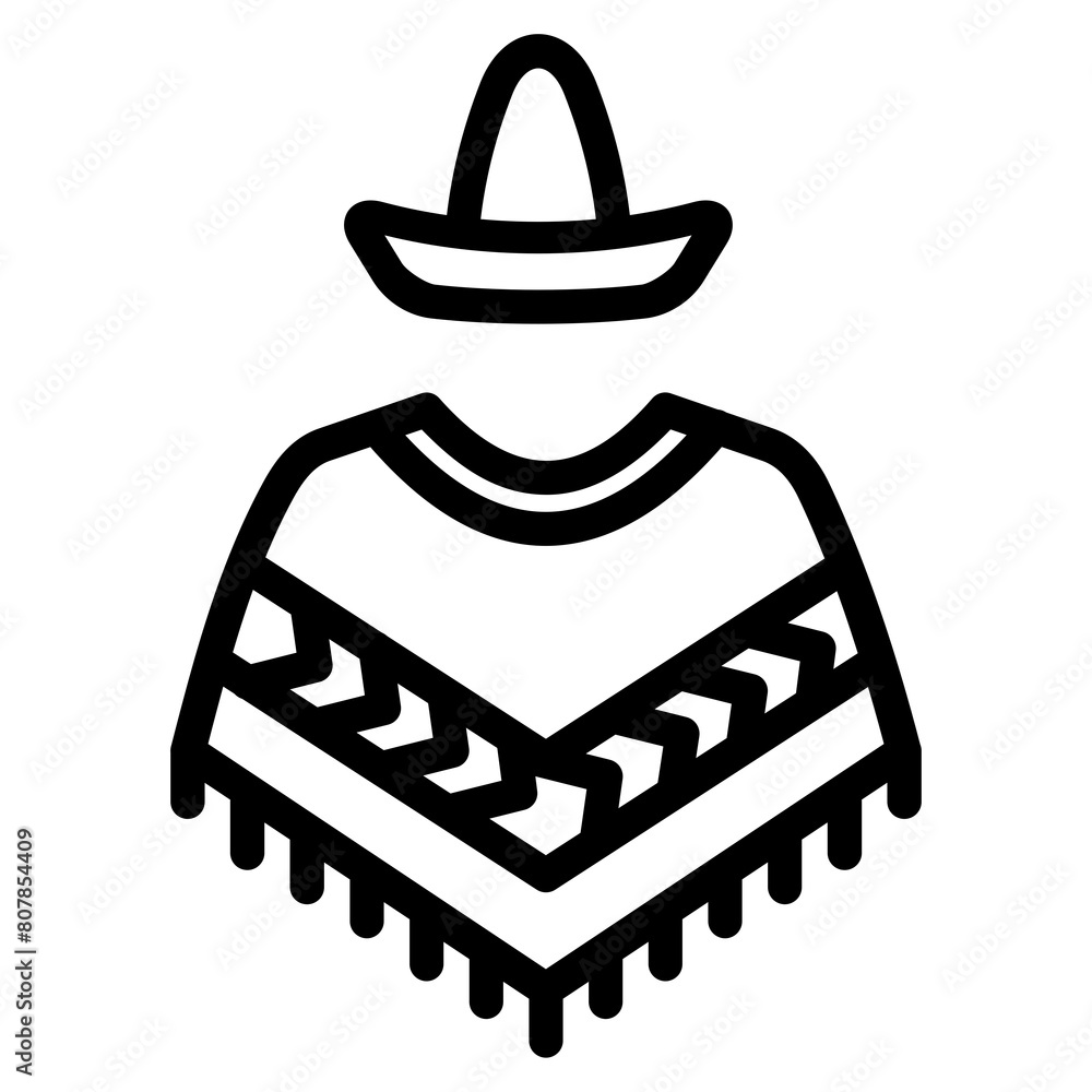 Sombrero Poncho Icon Sombrero Poncho Icon