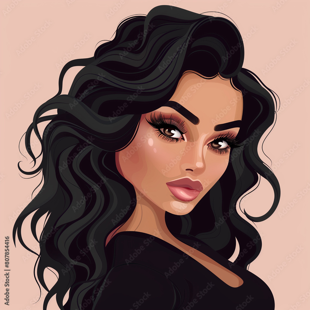 Beautiful woman with long curly hair. Beautiful woman with long curly hair.