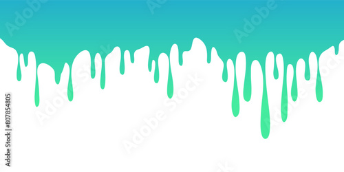 Drip border. Dripping liquid. Flow of paint. Flowing paint  stains. Hand drawn vector illustration.