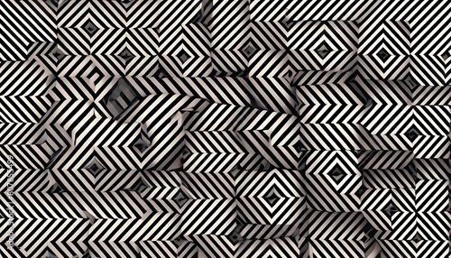 Optical illusion patterns with geometric shapes an