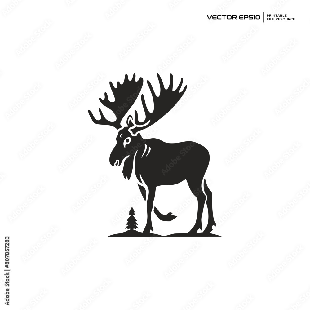 Fototapeta premium deer silhouette, character, logo, design, vector, illustration,