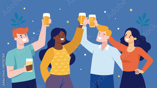 A group of friends raising a toast to their loved one who has finally found peace thanks to ketamine treatment for their chronic pain and depression..