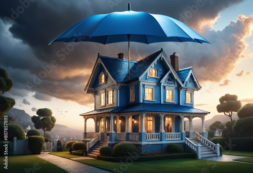 house under umbrella. Gener...