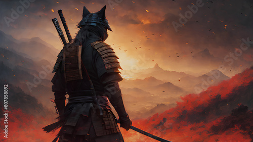 AI image generate for ronin samurai photo
