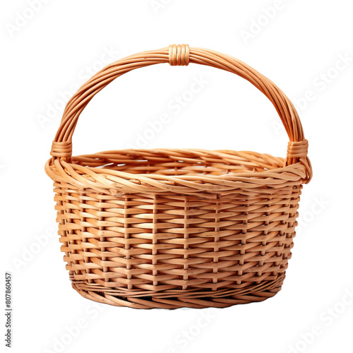 wicker basket isolated on transparent background