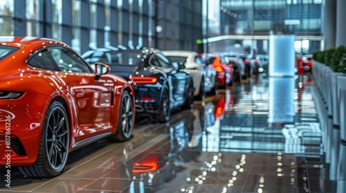 Auto showroom, showcasing its sleek design and powerful presence