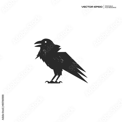 crow silhouette, character, logo, design, vector, illustration,