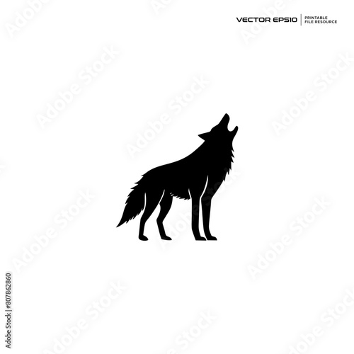 wolf silhouette, character, logo, design, vector, illustration,