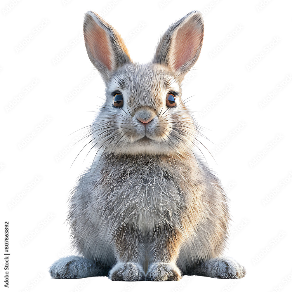 Fototapeta premium rabbit Easter bunny painting, watercolor, white background, isolated ,A happy little,generate AI
