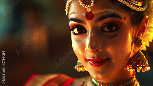 Facial closeup of a bharatanatyam dancer