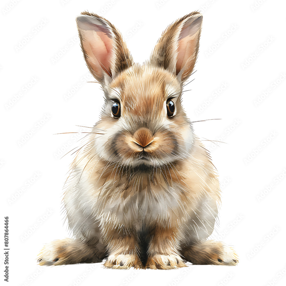 bunny rabbit spring, watercolor -generative AI bunny rabbit spring, watercolor -generative AI