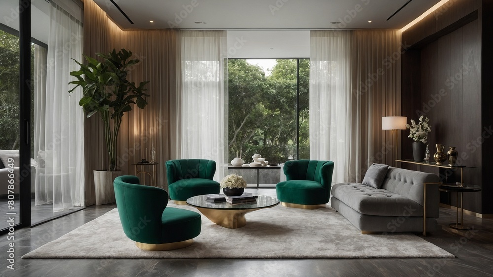 Modern living room elegantly designed with symmetrical arrangement of ... - Simple Circular Living Room Furniture Arrangement Tips