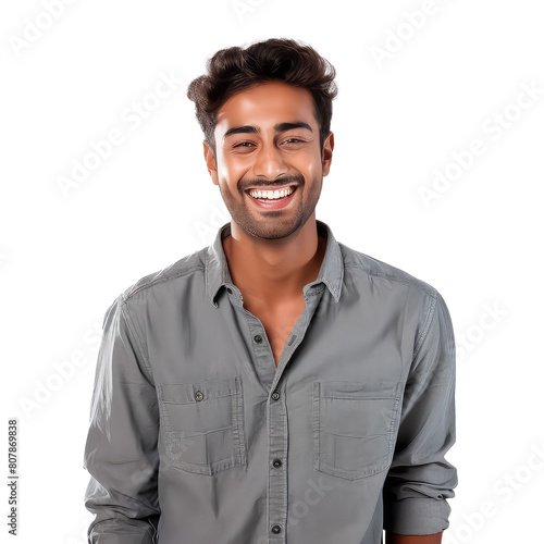 portrait of indian man isolated on white background