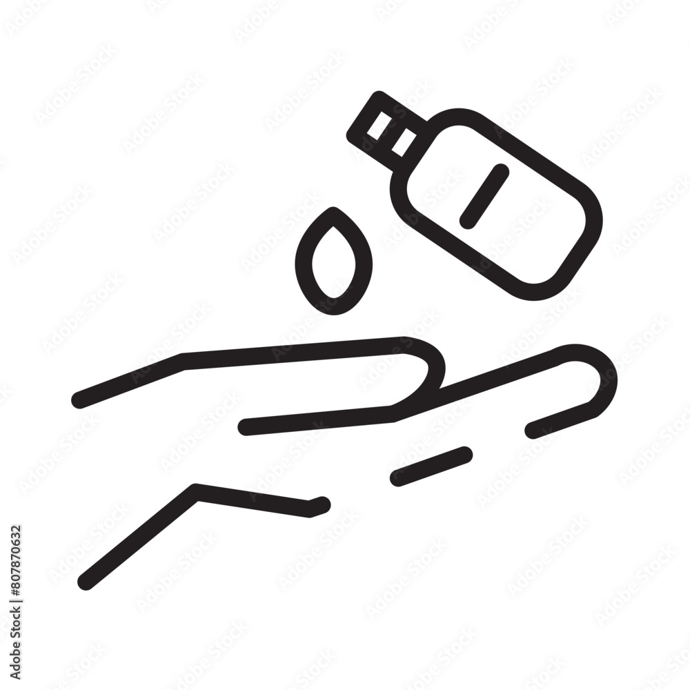 Alcohol Cleaning Gel Line Icon Alcohol Cleaning Gel Line Icon