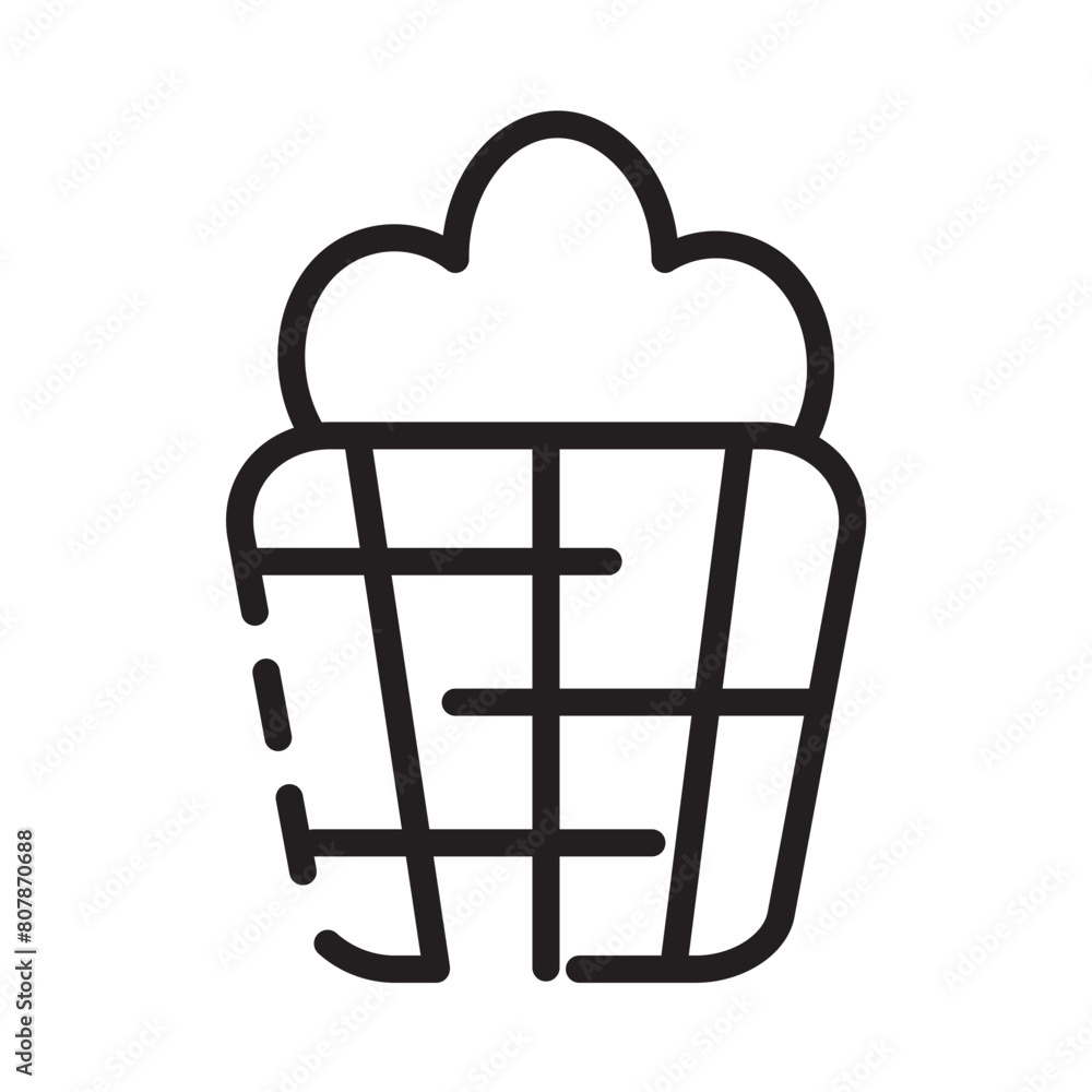 Basket Cleaning Laundry Line Icon Basket Cleaning Laundry Line Icon