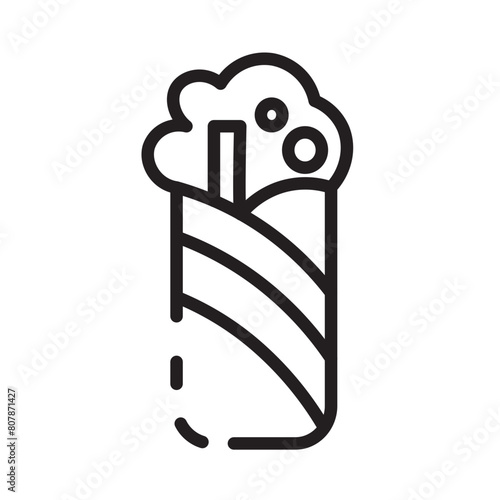 Loaf Sandwich Wraps Line Icon