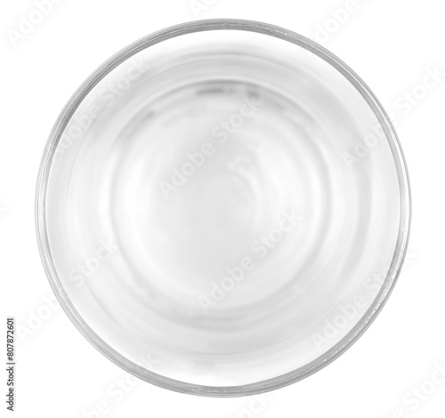 Empty, classic water glass cup isolated on white, clipping, top view