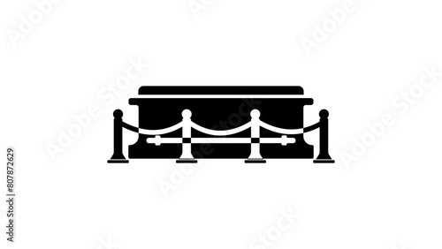 funeral service emblem, black isolated silhouette