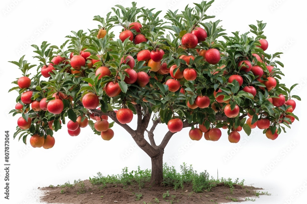 In the lush orchard, trees bear ripe fruits, embodying the essence of healthy, organic agriculture. In the lush orchard, trees bear ripe fruits, embodying the essence of healthy, organic agriculture.