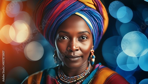 Afrikanische Frau mit turban. photo
