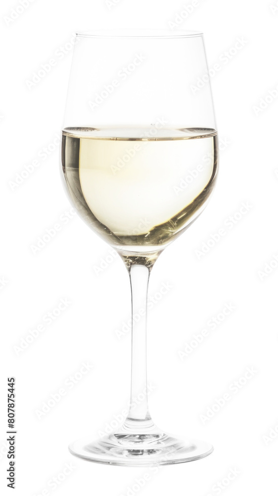 Fototapeta premium PNG White wine glass drink white background.
