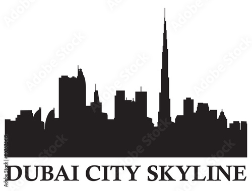 Dubai city skyline silhouette vector art