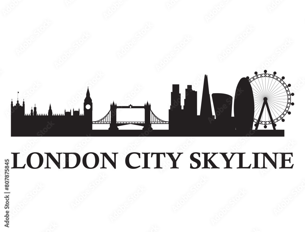 Fototapeta premium London city skyline silhouette vector art