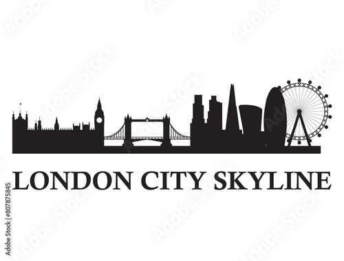 Photography London city skyline silhouette vector art