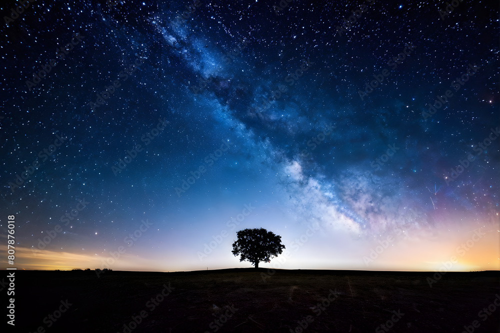 Starry night and Milky Way, ideal for backgrounds in science and spirituality content