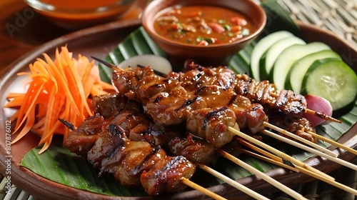 Goat satay or sate kambing is a food that is mostly made during Eid al Adha photo