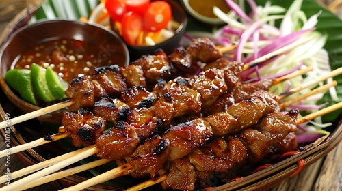 Goat satay or sate kambing is a food that is mostly made during Eid al Adha photo