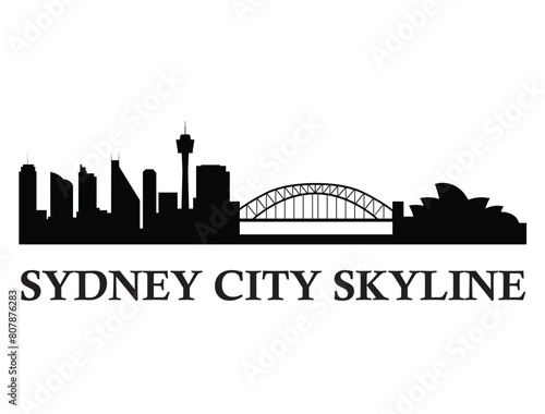 Sydney City skyline silhouette vector art