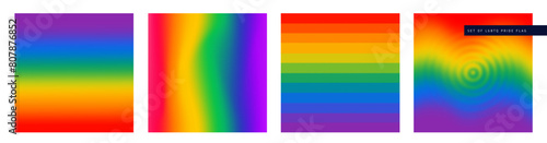 Lgbtq pride month flag colored concept set. flat illustration set. Lgbt rainbow waving flag symbol. Gradient mesh rainbow template. Design vector background for freedom, card, diversity banner, poster