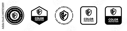 Color Protection - vector signs for detergent packaging label.