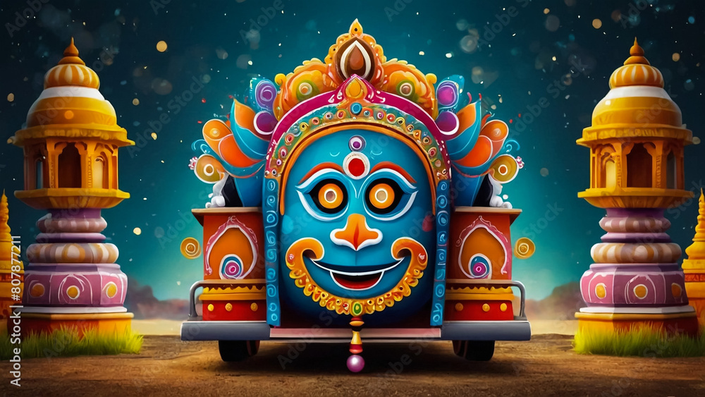 Fototapeta premium shivratri banner lord shiva illustration
